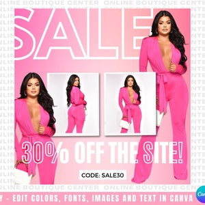 DIY Pink White Sale flyer template, Instagram flyer, boutique flyer, clothing flyer, fashion template, social media animated video