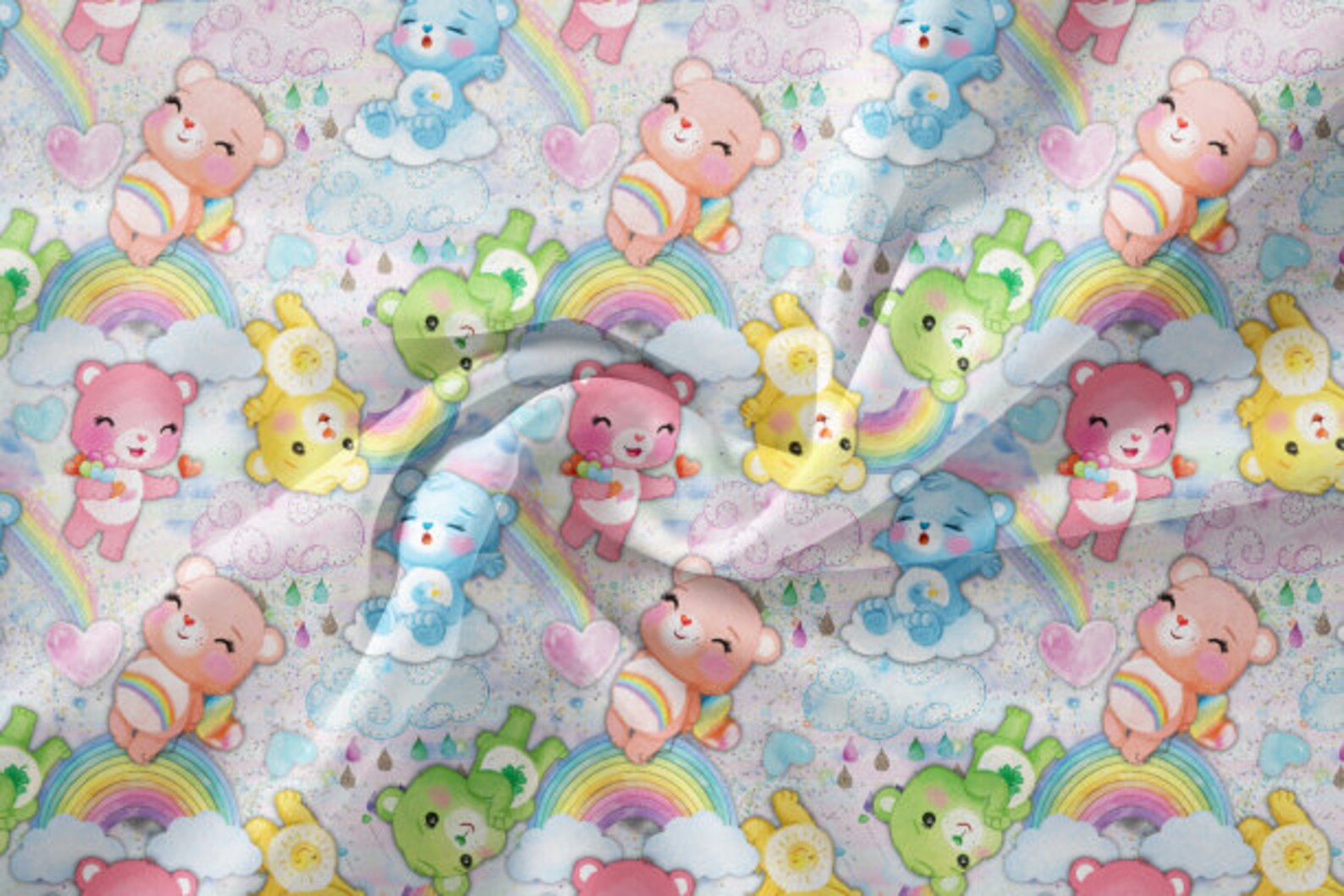 Kawaii CARE BEARS - REPEAT Pattern - Digital Seamless Files - 80's ...