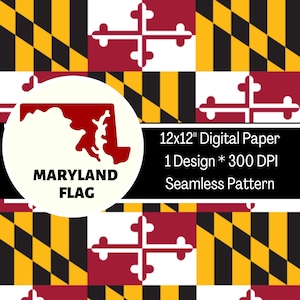 MARYLAND FLAG Seamless Digital File, Baltimore, State Flag, Football, Sports Material, Background Pattern, Cute Seamless