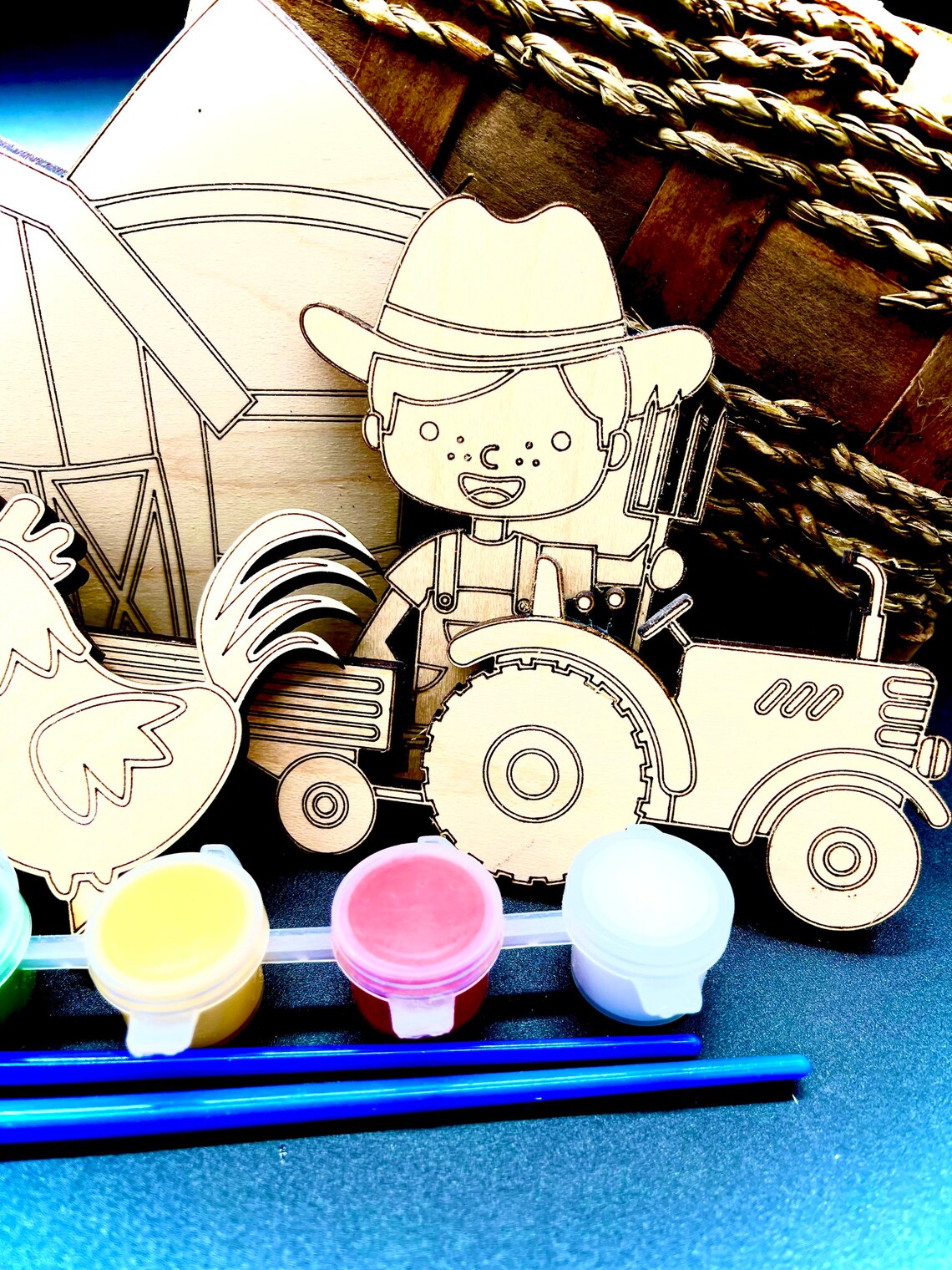 DIY Wood Paint Kit for Kids on the Farm Paint Kit boy Etsy