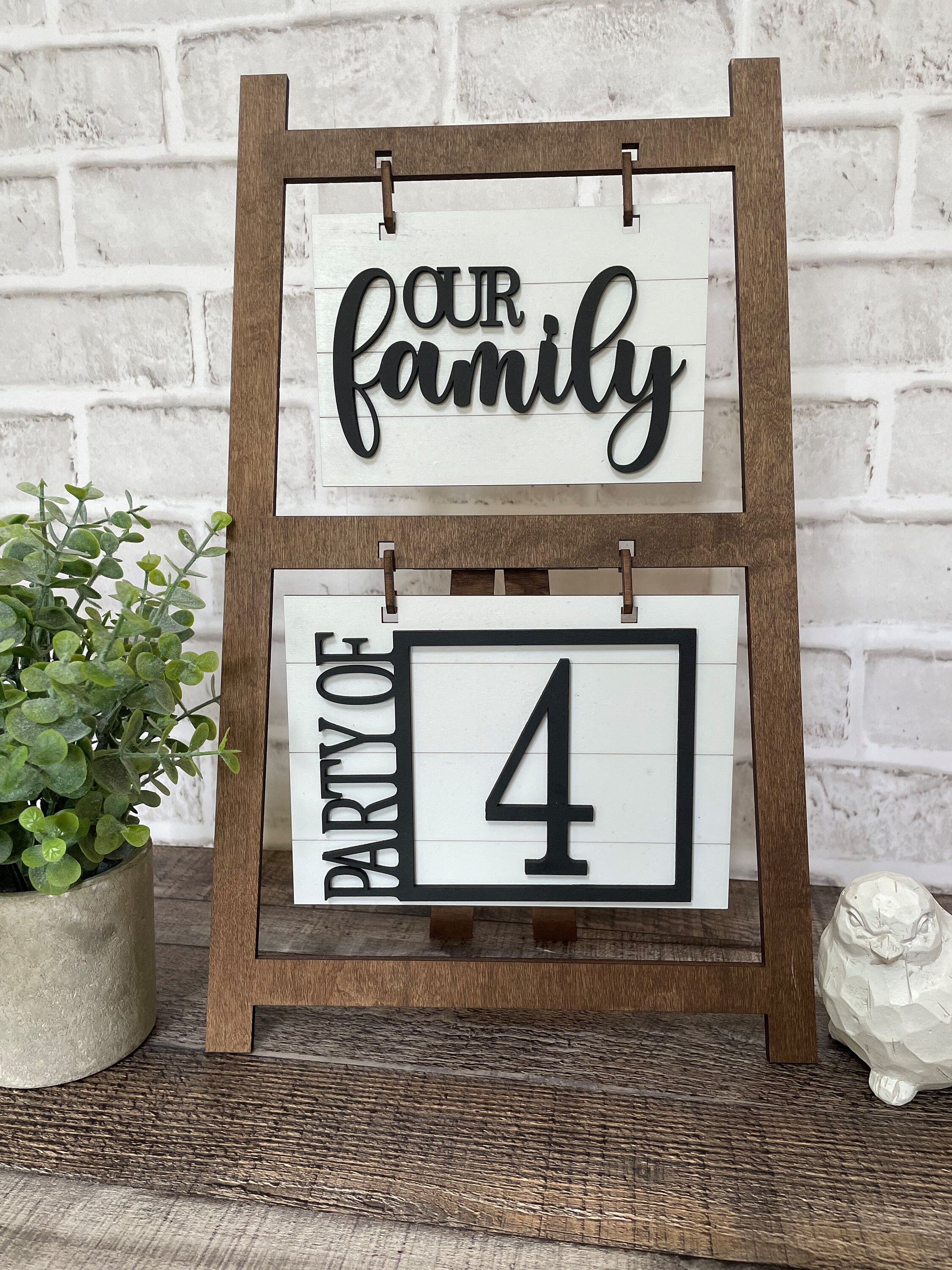Wooden Ladder Frame Our Family Add on Set Interchangeable Etsy