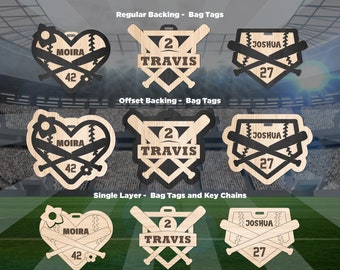 Baseball Keychains and Bag Tags | Tags for Sports Bags | Baseball Keychains | Sports Luggage Tags | Sport Bag Tags | Sport Keychains