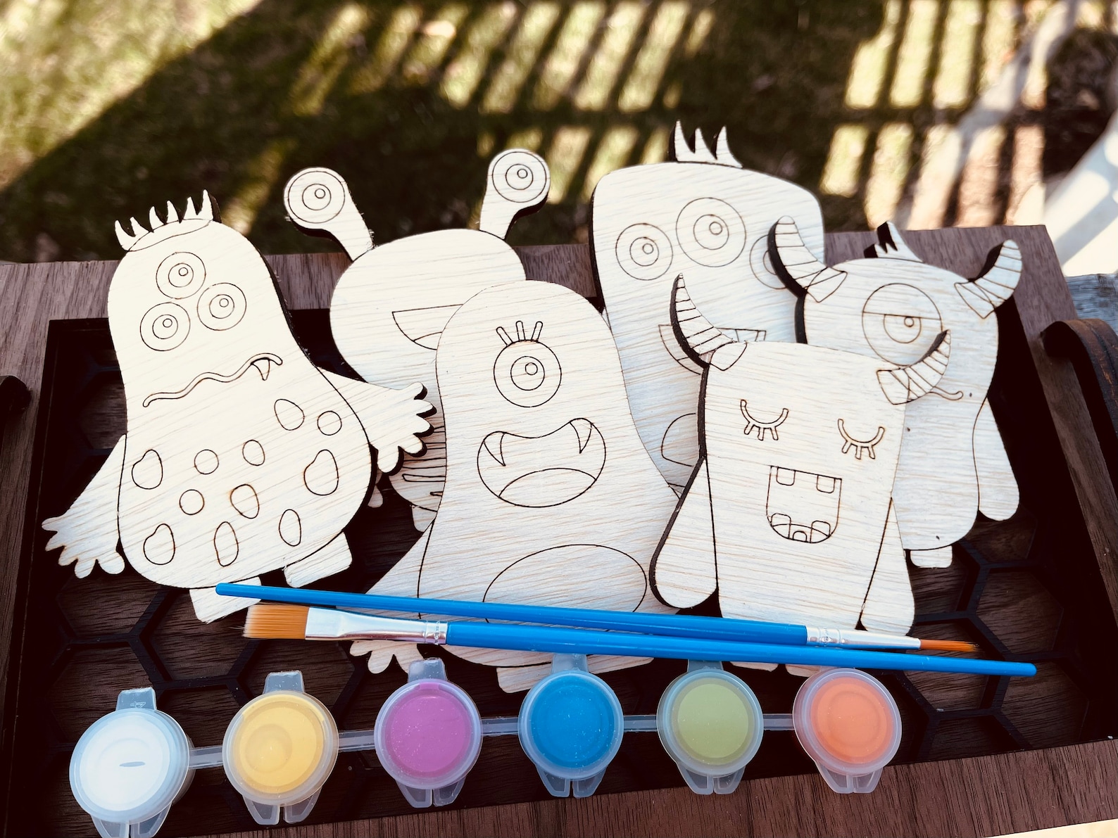 DIY Wood Paint Kit for Kids Cute Monsters Paint Kit DIY Etsy