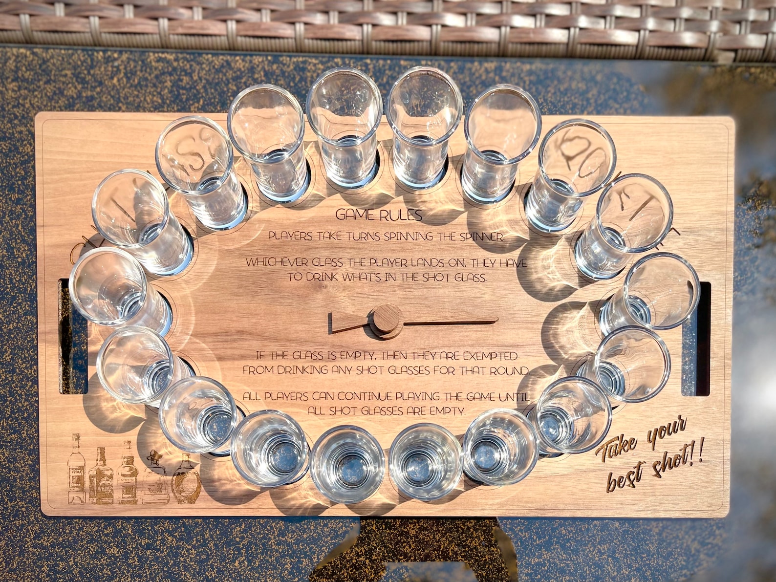 18 Glass Shot Glass Roulette Board Shot Roulette Game With Etsy