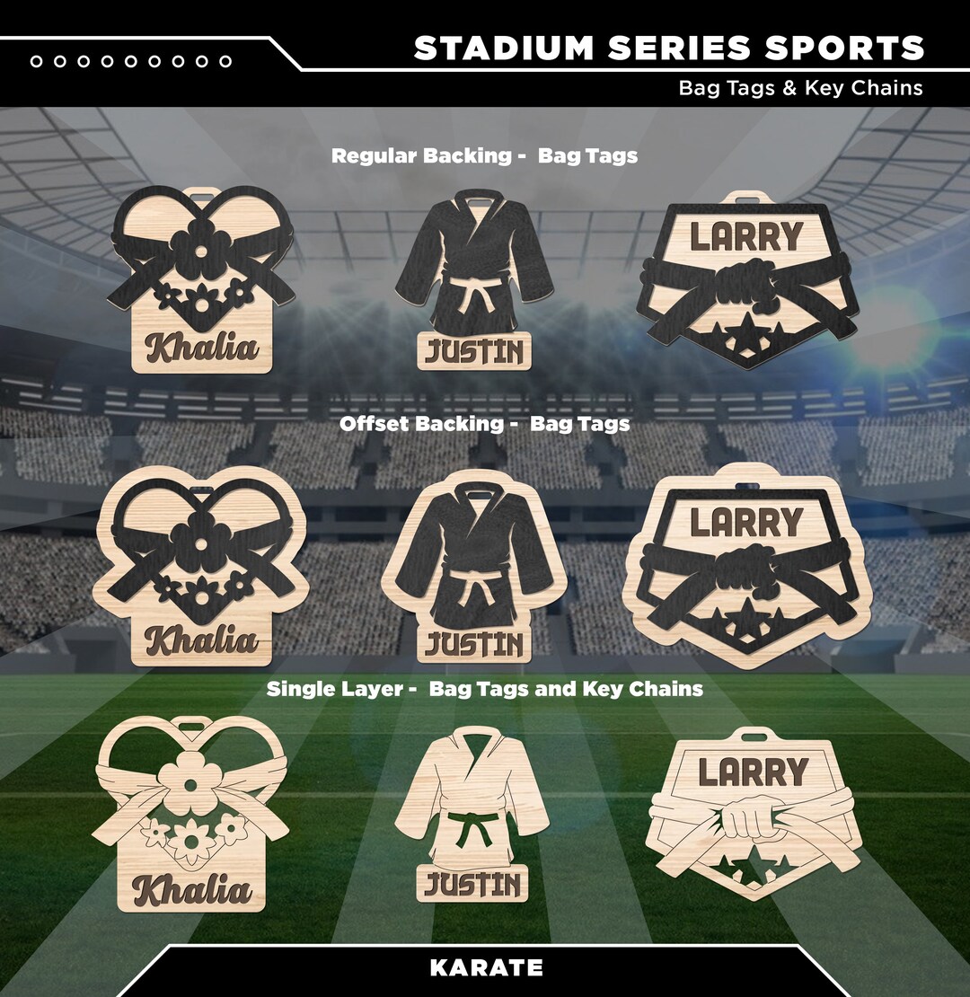 Karate Keychains and Bag Tags Tags for Sports Bags Karate Keychains Sports Luggage Tags Sport