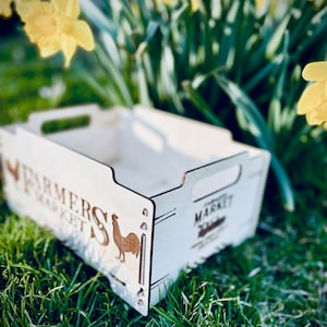 Stackable Farmer&#39;s Market Boxes | Wooden Crate for Storage | Garden Box | Storage for Fruits and Vegetables | Ornamental Flowerpot