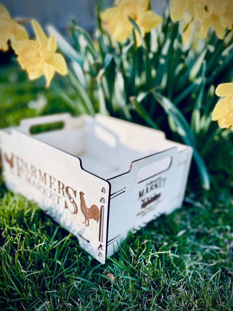 Stackable Farmer's Market Boxes Wooden Crate for Storage Garden Box