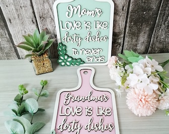 Cutting Board Shaped Sign for Mom or Grandma | Mother's Day Gift for Mom or Grandma | Funny Mother's Day Gift