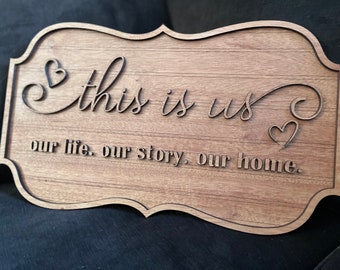 this is us sign | custom wood sign | rustic home décor | our home | our story | home signs | custom home sign