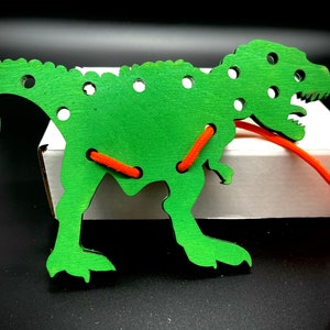 Lacing Toy | Wooden lacing toys | Montessori Toy |Set of Wooden Dinosaurs | Dinosaur lacing toys | Lacing Toys for Toddlers