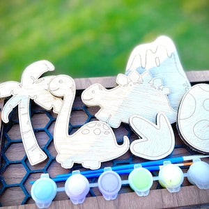 DIY Wood Paint Kit for Kids | Dinosaur Paint Kit | DIY Paint Set | Gifts for Kids | Party Favors | Classroom Activity | Party Activity