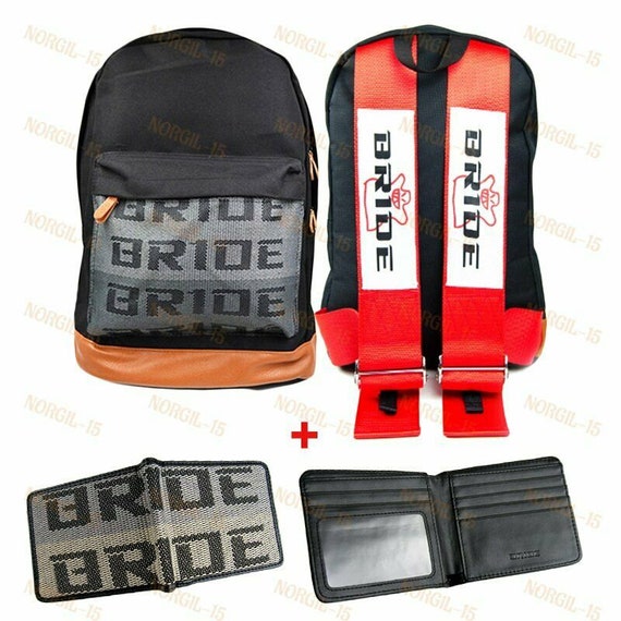 Backpack BLACK Racing Harness Strap JDM Bride Gradation Racing Seat Cloth New 