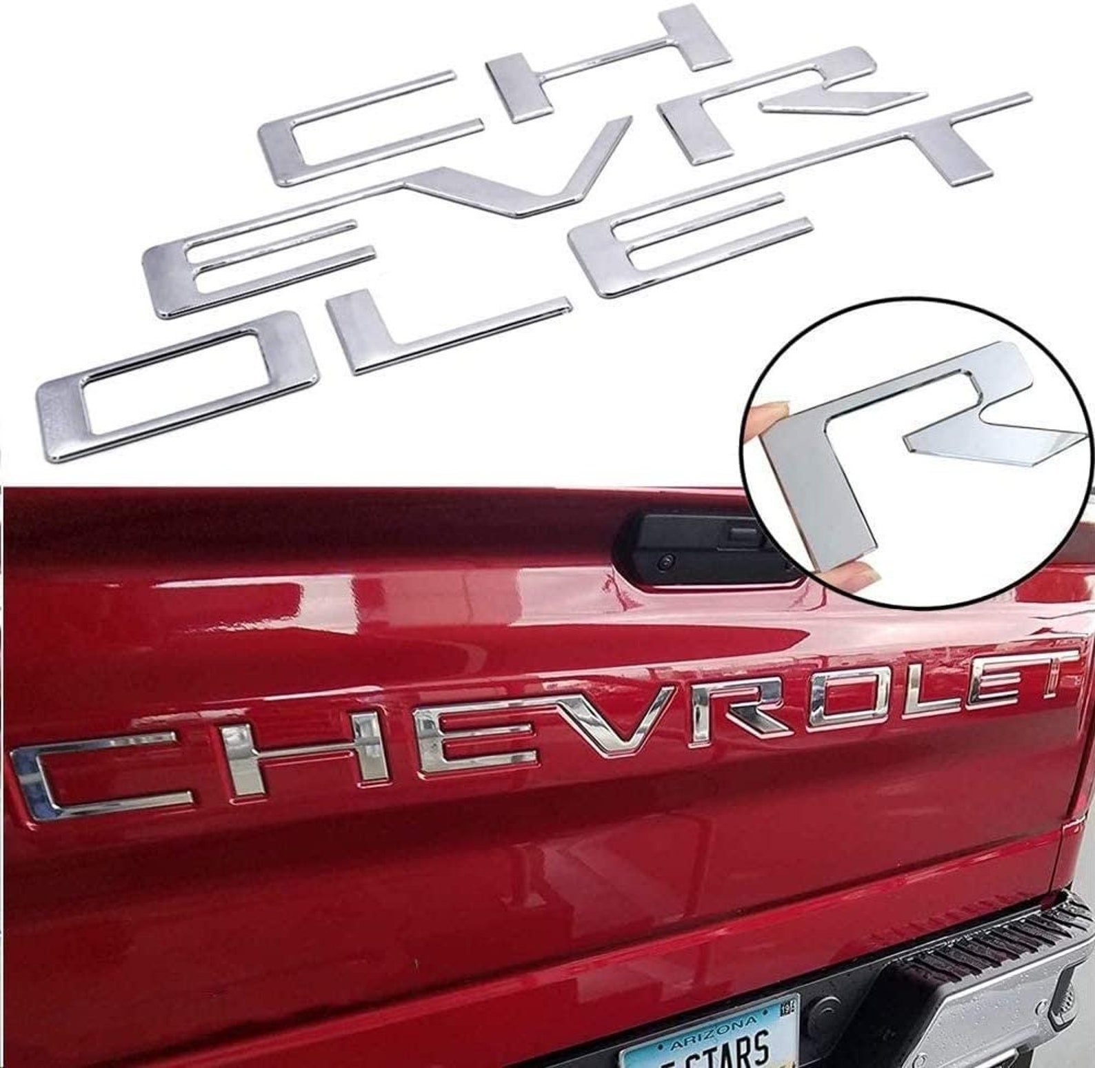 Matt Black / Chrome / Red Tailgate Letters Insert 20192020 Etsy