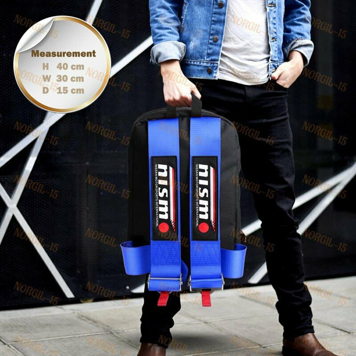 Backpack Blue Racing Harness Adjustable Shoulder Strap Nismo Etsy