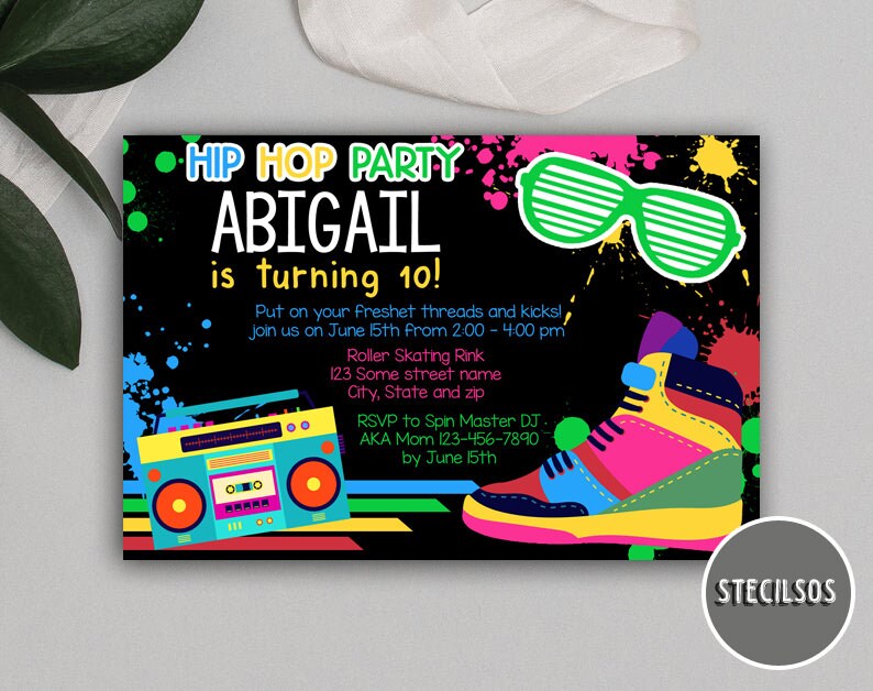 Hip Hop Party Einladung 90er Party 80er Party Hip Hop Etsy