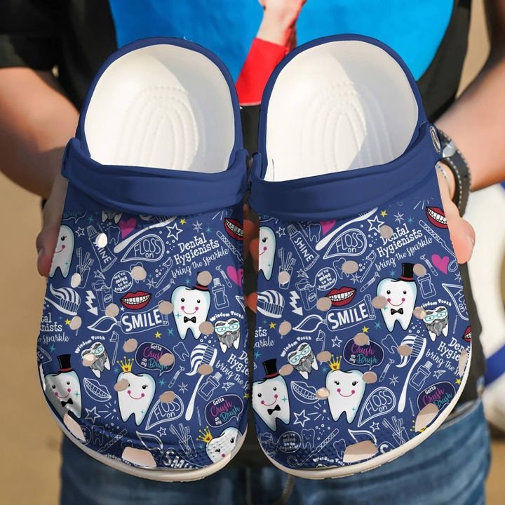 Dental Hygienist Bring The Sparkle Crocs Clog Shoes Birthday Etsy