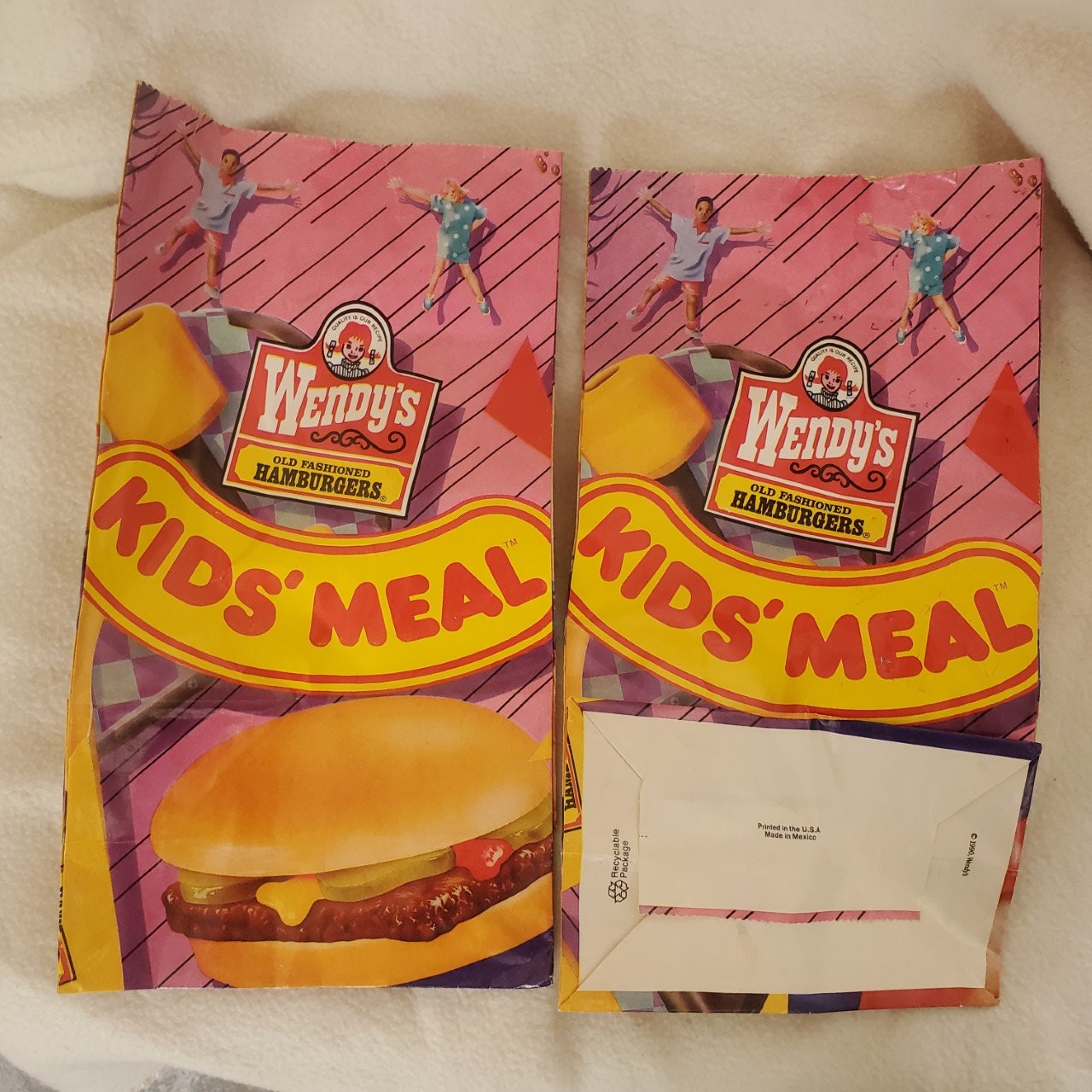 1990 Wendys Kids Meal Bag Lot of 2 Etsy