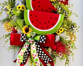 Watermelon wreath, wreath with Ants, Summer wreath, Spring wreath, picnic wreath, sunflowers, Ant wreath, Wreath with watermelons