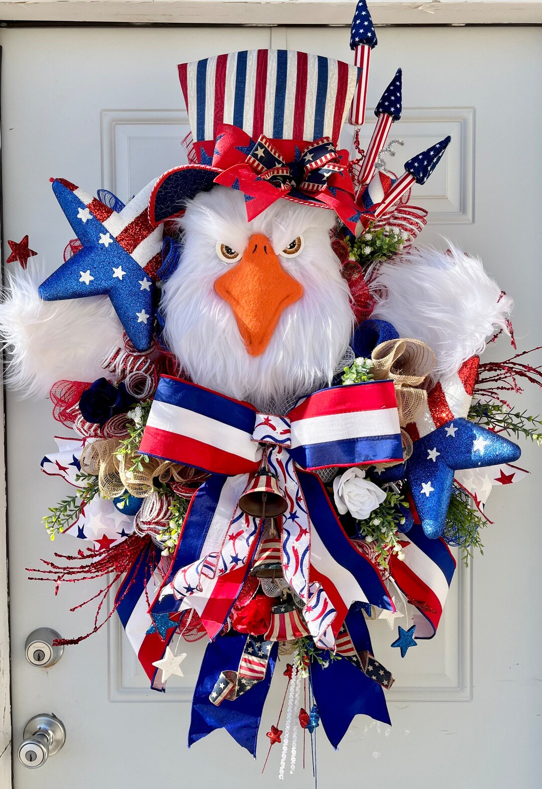 Bald Eagle Wreath Eagle Wreath Patriotic Wreath Etsy