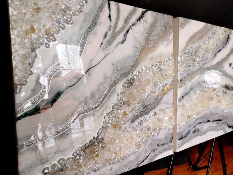 Geode Wall Art. Resin Painting. Wall Hanging / Picture. Etsy