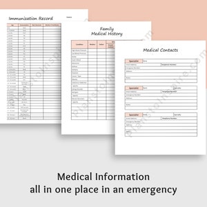 Printable Children's Health Journal Medical Information - Etsy