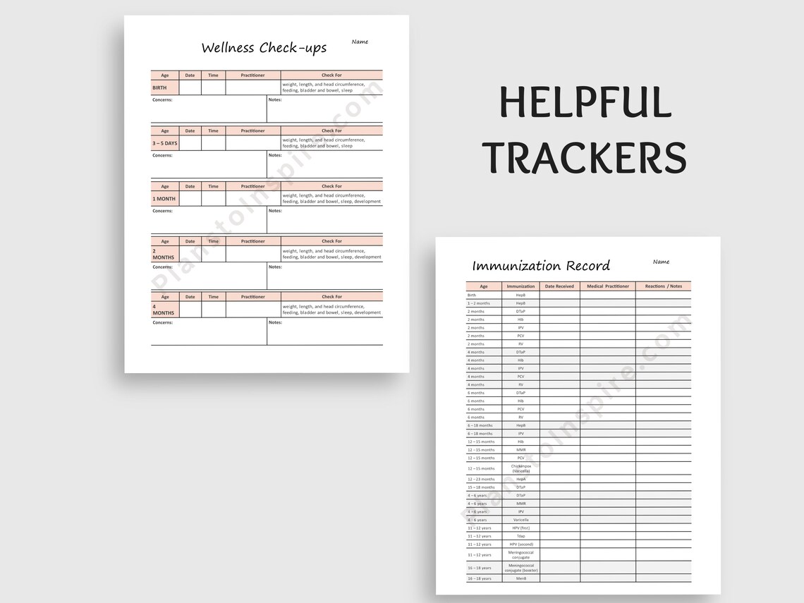 Printable Children's Health Journal Medical Information Etsy