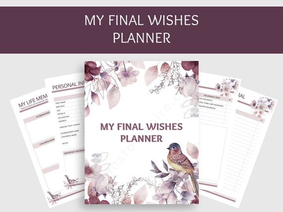 Printable Estate &amp; Funeral Planner Instant Download - Etsy