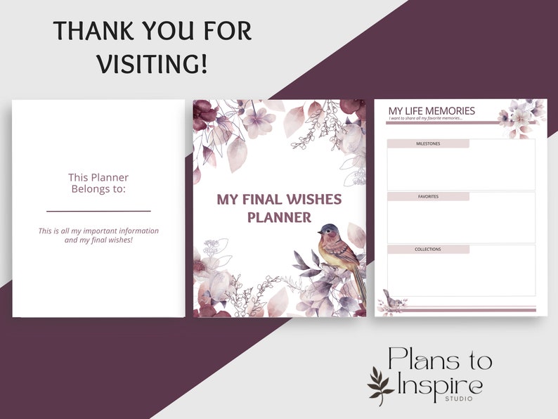 Printable Estate Funeral Planner Instant Download Etsy Canada