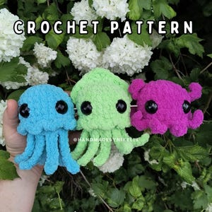 Patrón de crochet de pulpo, medusa, calamar y Dumbo (archivo digital)