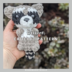 Low-Sew Raccoon Crochet Amigurumi PATTERN - Trash Panda
