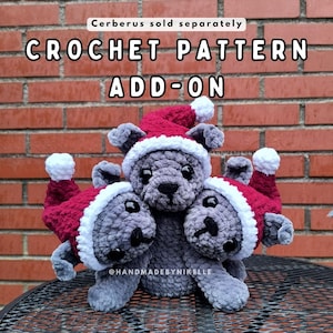 Cerberus Santa Hats Crochet Pattern (Digital File) Cerberus Pattern Sold Separately