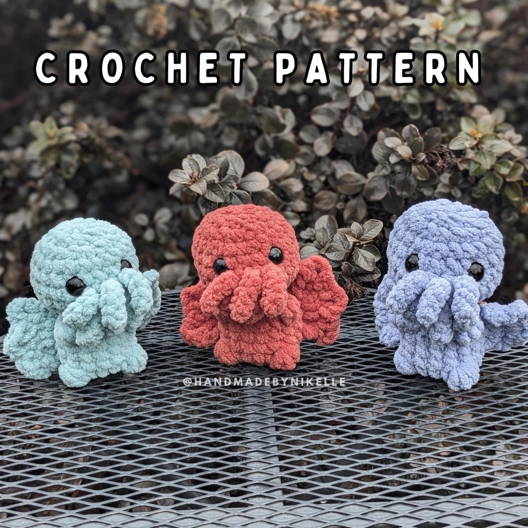 30 Cthulhu Crochet Patterns for Lovecraftian Amigurumi, Plushies, and Gifts 4 Baby Cthulhu No-Sew Crochet Pattern
