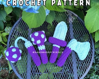 Battle Pack Crochet Pattern: Axe, Sword, Mace, Flail (Digital File)
