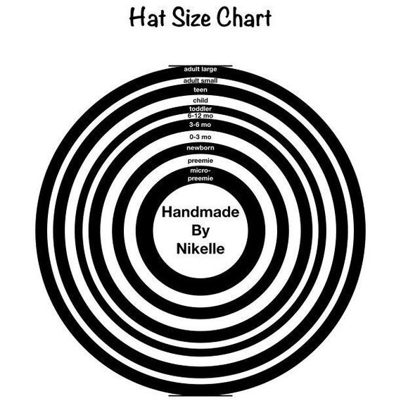 circle crochet hat size chart