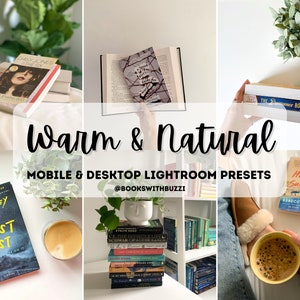12 Warm & Natural Lightoom Presets For Mobile and Desktop, Instagram Preset, Bookstagram Preset, Book Blogger Preset, Aesthetic Presets