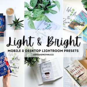 12 Light & Bright Lightoom Presets For Mobile and Desktop, Instagram Preset, Bookstagram Preset, Book Blogger Preset, Aesthetic Presets