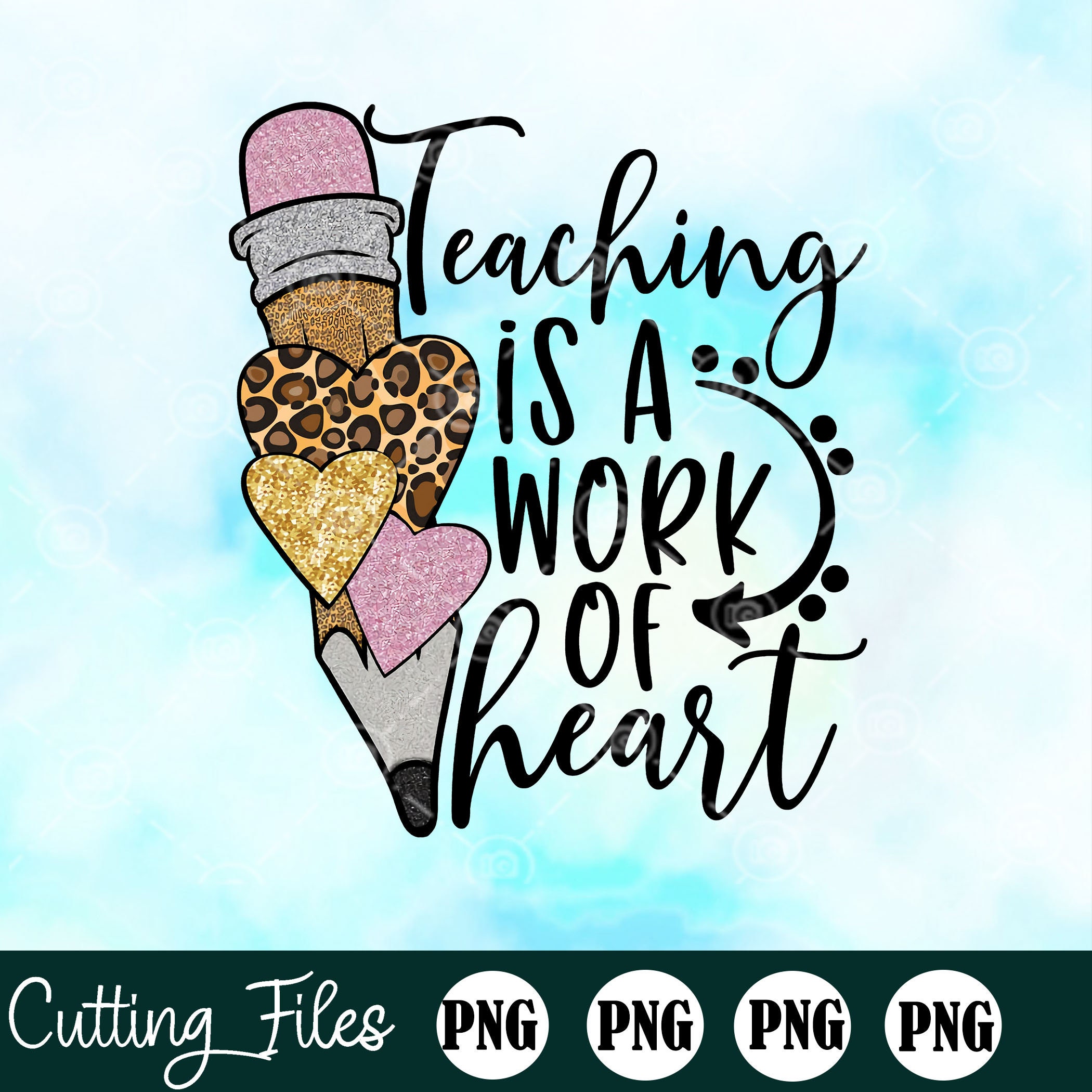 Heart Pencil Svg Teaching Is Work Of Heart Svg Gift For | Etsy