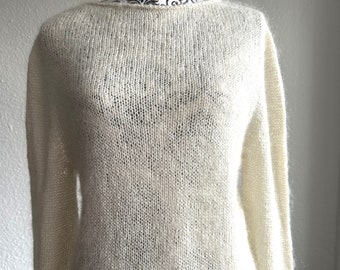 Sweater available, Hand knit sweater women, kid silk sweater, cozy sweater hand knitted, delicate sweater