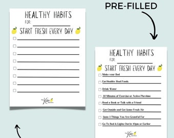 Healthy Habits Checklist, Kids Daily Routine, Printable Daily Routine, Daily Checklist, Chore Chart Printable, PDF, Instant Download