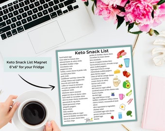 Keto Snacks Magnet | Weight Loss | Healthy Diet | Magnet | Keto gift | Weight loss Inspiration | Keto Foods List, Keto Diet for Beginners