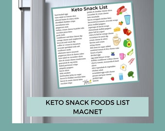 Keto Snack List Magnet | Weight Loss guide | Healthy Diet | Keto Snack Foods List, Keto Diet for Beginners