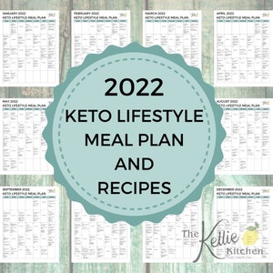 Plan de comidas Keto 2022 / Recetas y plan de comidas bajas en carbohidratos / Planificador Keto completo