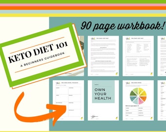 Complete Keto Beginners WORKBOOK | Keto Diet Starter Guide | Keto Weight Loss Tracker | Keto Planner | Keto Guide | Keto Workbook