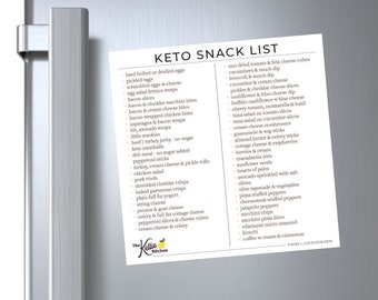 Keto Snack List Magnet | Healthy Diet | Low Carb | Weight Loss | Diet Guide | Keto Snacks |  | Low Carb Snack List Keto Diet for Beginners