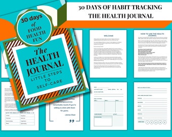 Health Journal | Habit Tracker | 30 Day Weight Loss Journal | diet journal | Wellness Journal | keto guide | James Clear