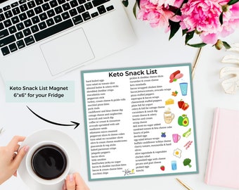 Keto Snack List  Magnet | Weight Loss | Healthy Diet | Magnet| Keto gift | Inspiration | Keto Snack Foods List, Keto Diet for Beginners