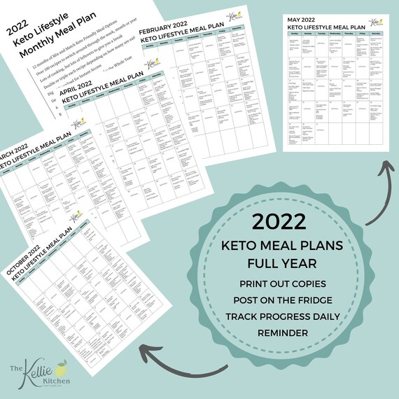 Keto Meal Plan 2022 Low Carb Meal Plan and Recipes Etsy