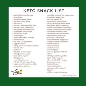 Keto Snack List Magnet Keto Diet Low Carb Weight Loss Diet Guide Keto Snacks Low Carb Snack List Keto Diet for Beginners image 3