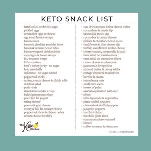 Keto Snack List Magnet Keto Diet Low Carb Weight Loss Diet Guide Keto Snacks Low Carb Snack List Keto Diet for Beginners image 8