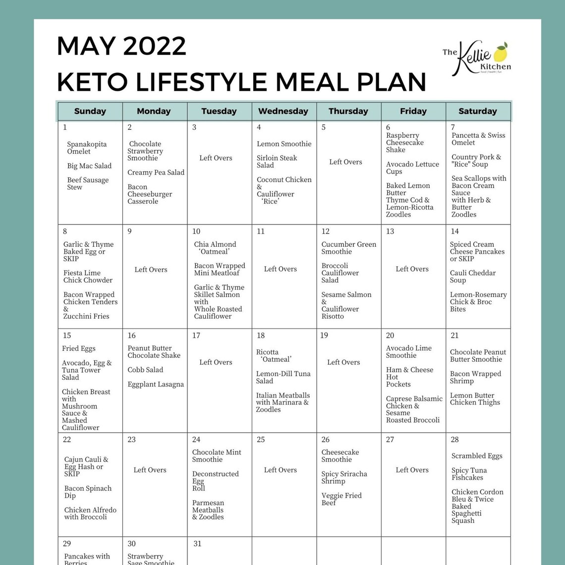 FULL YEAR Keto Meal Plan 2022 Low Carb Meal Plan and Recipes Etsy